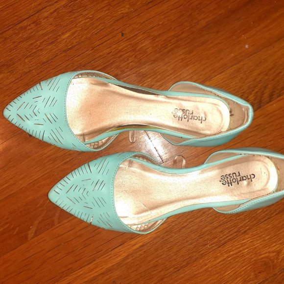 Turquoise Charlotte Russe Flats Size 7 1/2 - Picture 1 of 4